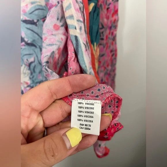 Anthropologie Louise Floral Kimono One Size Boho Coastal Vacation - Picture 6 of 8